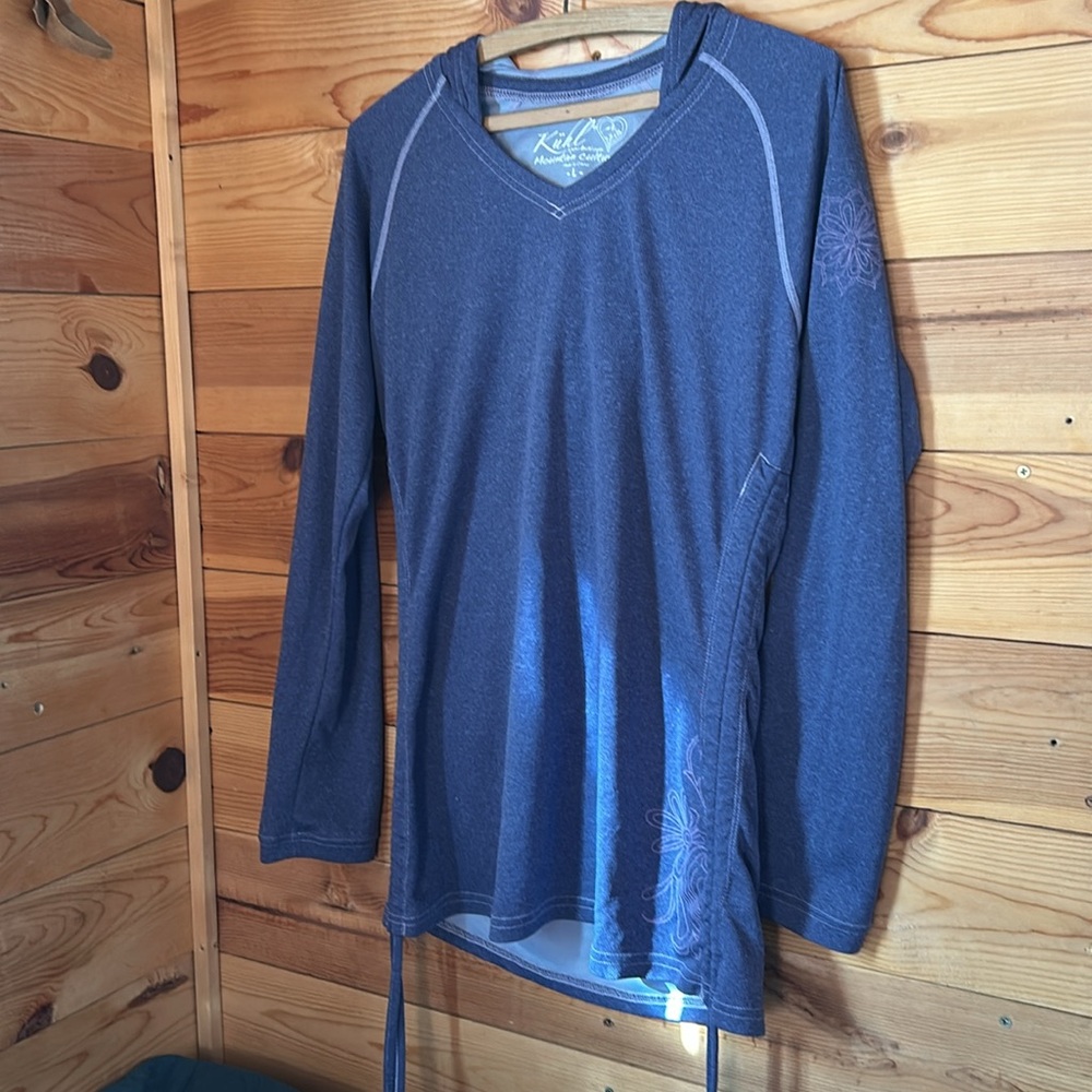 Kuhl long sleeve hooded purple sun shirt shirt
